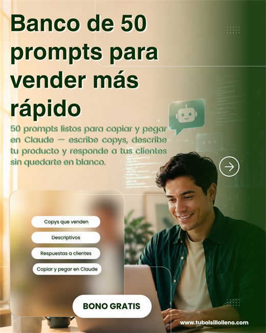 Portada del Bono 1: Banco de 50 prompts para vender más rápido